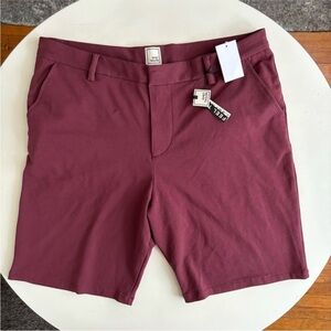 Swet Tailor Men’s 9” Everyday Chino Short Oxblood Red Size 34 New